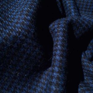Harris Tweed Jacket "London" In Blue-Black Houndstooth