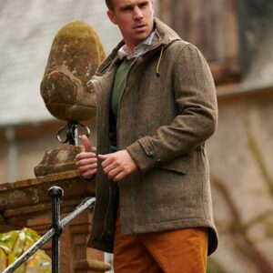 Harris Tweed Parka "Finsbay" In Evergreen