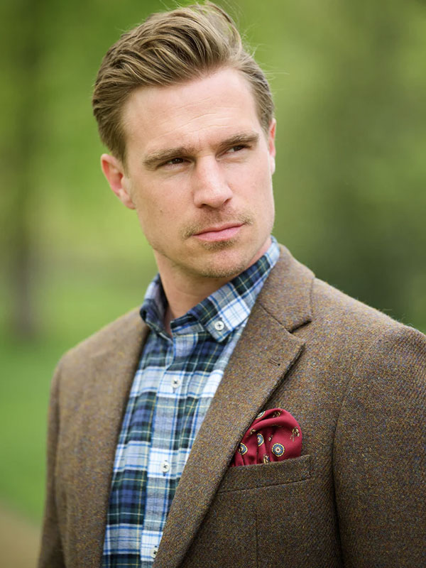 Harris Tweed Jacket "London" In Tweed Shadow