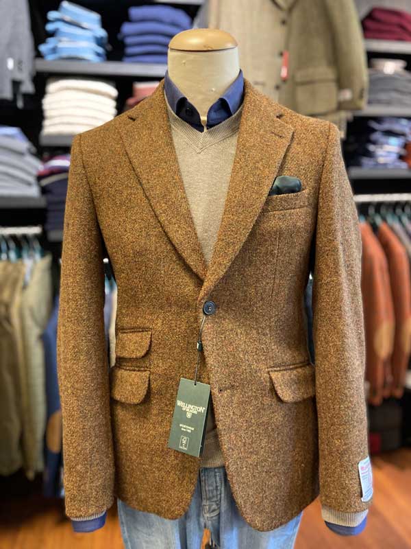 Harris Tweed Jacket "London" In Multicolor Rust