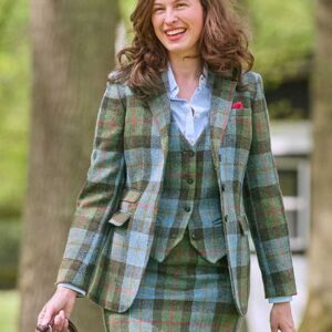 Harris Tweed Dames Jasje "Carola" In Highland Check