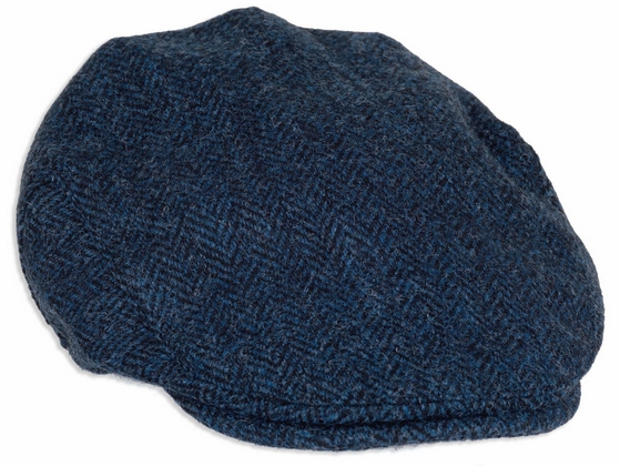Harris tweed Flat cap Blauw visgraat