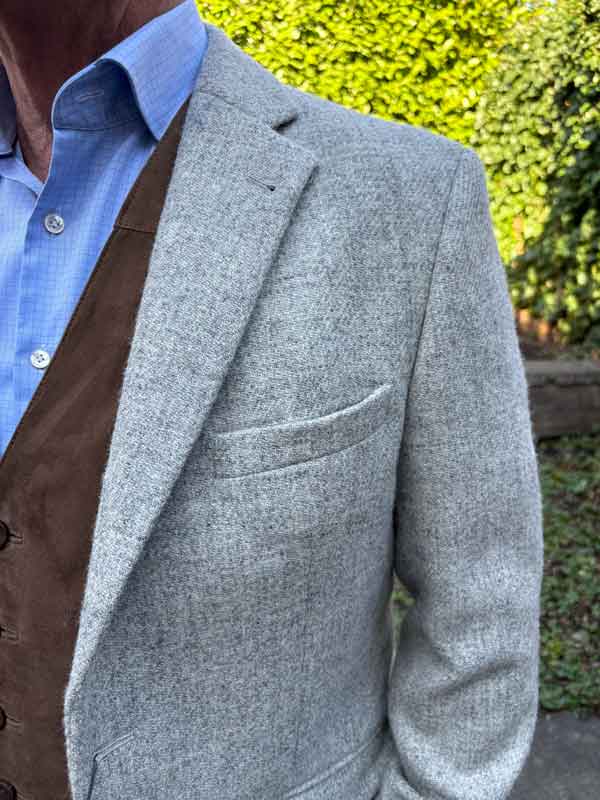 Harris Tweed Jacket "London" In Light Grey