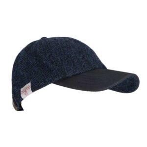 Harris Tweed Brungton Baseball Cap Midnight Blue
