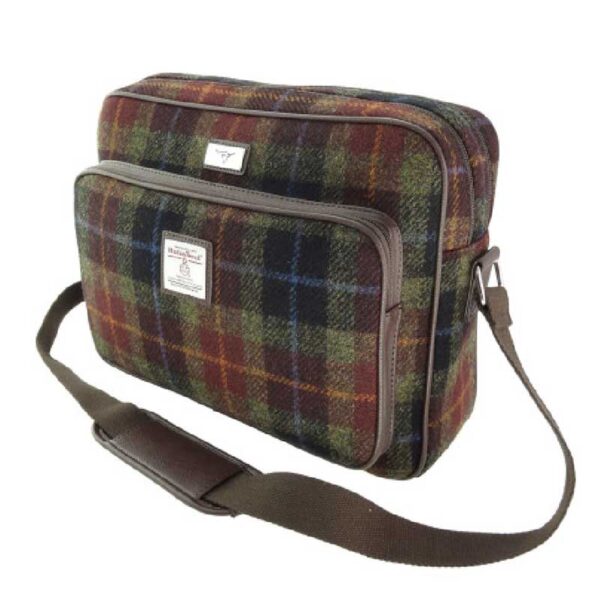 Harris Tweed 'Bowmont' Messenger Bag In Rust Check