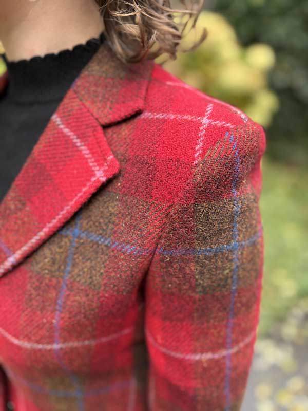 Harris Tweed Dames Jas Claire - Red Check