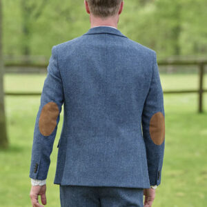 Harris Tweed Jacket "London" In Blue Shadow