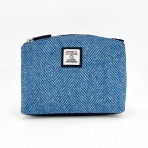 Harris Tweed Cosmetic Bag In Sky Blue