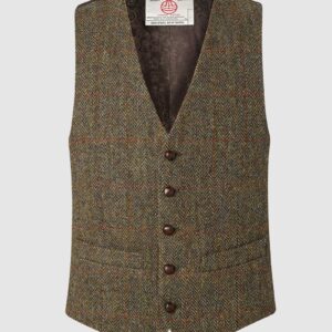 Harris Tweed Vestje, Iain Waistcoat - Brown