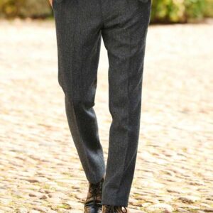 Harris Tweed Pantalon "Mr. Miller" In Blue Herringbone
