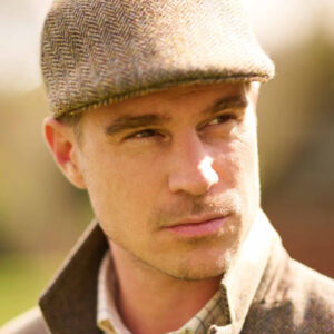 Harris Tweed Flat Cap "Henry" In Country Herringbone