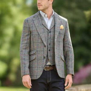 Harris Tweed Jacket "London" In Anthra Check
