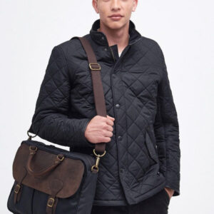 Barbour Wax Leather Briefcase Navy