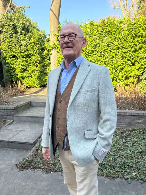 Harris Tweed Jacket "London" In Light Grey