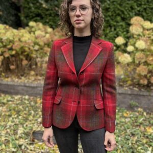 Harris Tweed Dames Jas Claire - Red Check