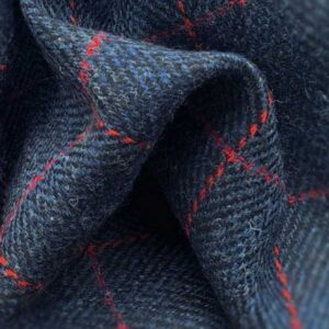 Harris Tweed Jacket "London" In Red Overcheck