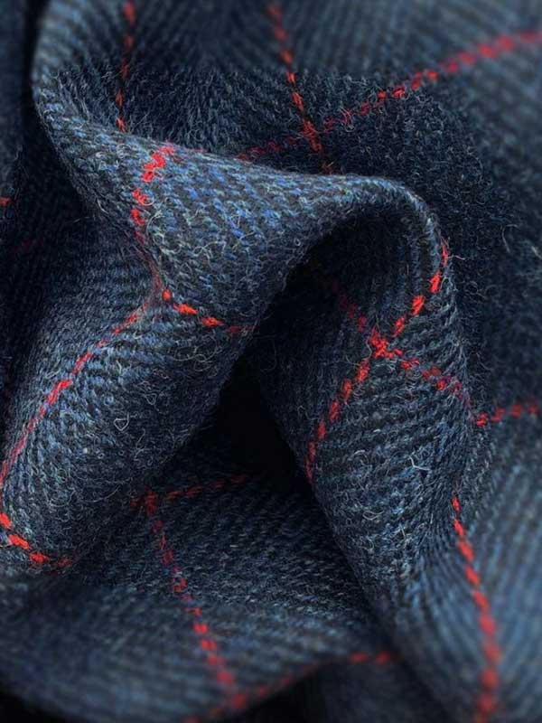 Harris Tweed Jacket "London" In Red Overcheck