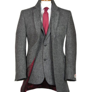 Harris Tweed Overjas, Murdo ¾ Coat - Charcoal