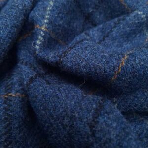 Harris Tweed Jacket "London" In Blue Overcheck