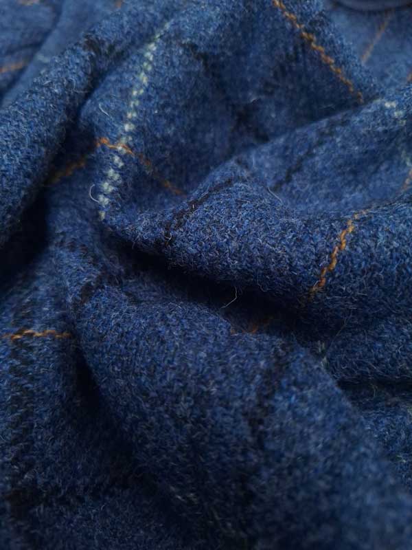 Harris Tweed Jacket "London" In Blue Overcheck