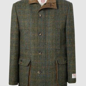 Harris Tweed Field Coat, Boyd Coat - Green Multi