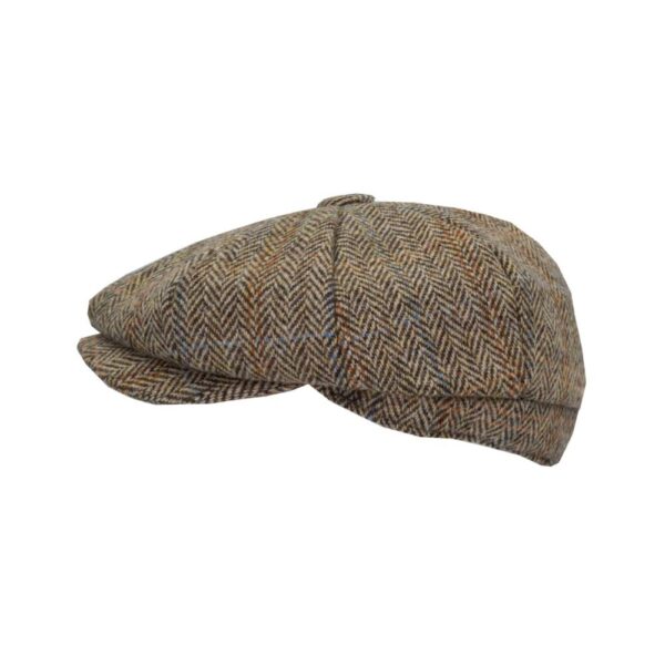 Harris Tweed 8-Panel Thomas Baker Boy Cap White Sand