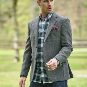 Harris Tweed Jacket "London" In Anthra Melange