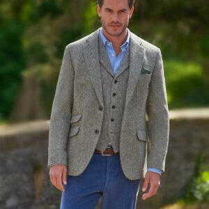 Harris Tweed Jacket "London" In Multigreen