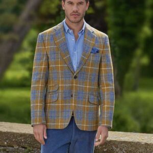 Harris Tweed Jacket "London" In Amber Check