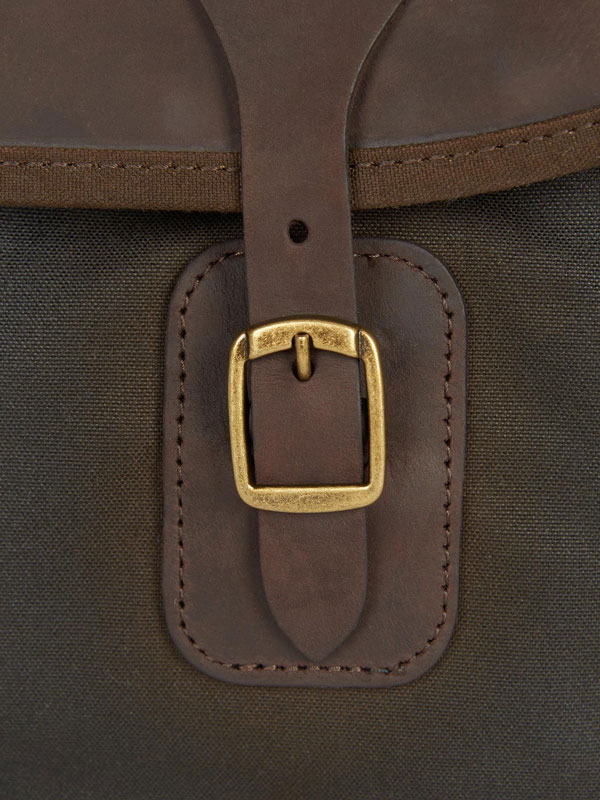 Barbour Wax Leather Tarras Bag Olive
