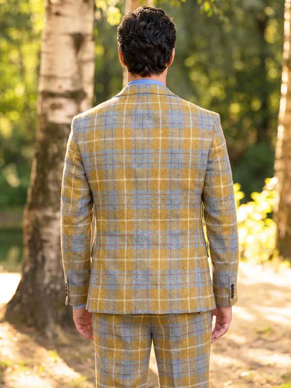 Harris Tweed Jacket "London" In Amber Check