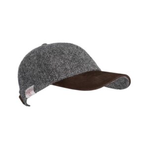 Harris Tweed Brungton Baseball Cap Steel Grey
