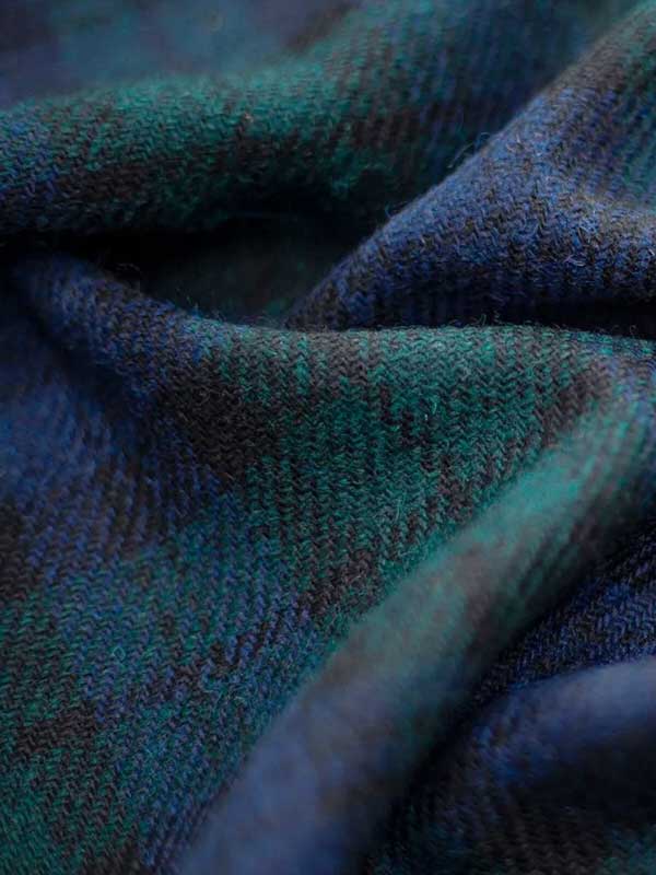 Harris Tweed Vestje "Wales" Met Revers In Blackwatch