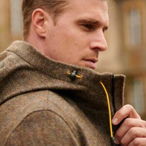 Harris Tweed Parka "Finsbay" In Evergreen