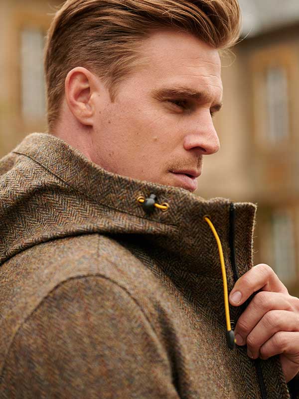 Harris Tweed Parka "Finsbay" In Evergreen
