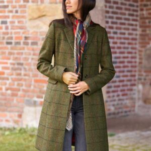 Harris Tweed Damesjas "Emilia" In Green Overcheck