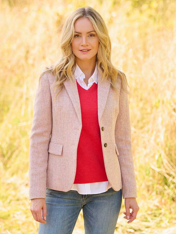Harris tweed Dames Jasje "LadiesClub" In Rose Tweed