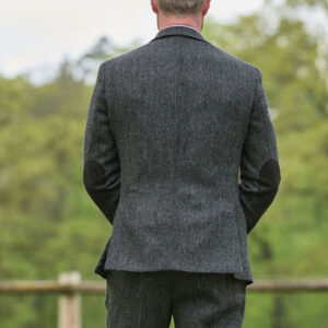 Harris Tweed Jacket "London" In Anthra Herringbone
