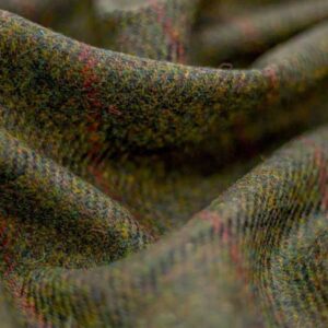 Harris Tweed Bodywarmer “Levi” In Green Overcheck