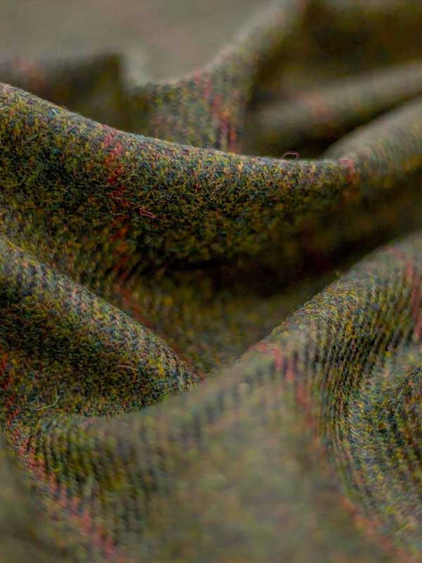 Harris Tweed Bodywarmer “Levi” In Green Overcheck