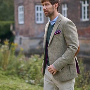 Harris Tweed Jacket "London" In Multigreen