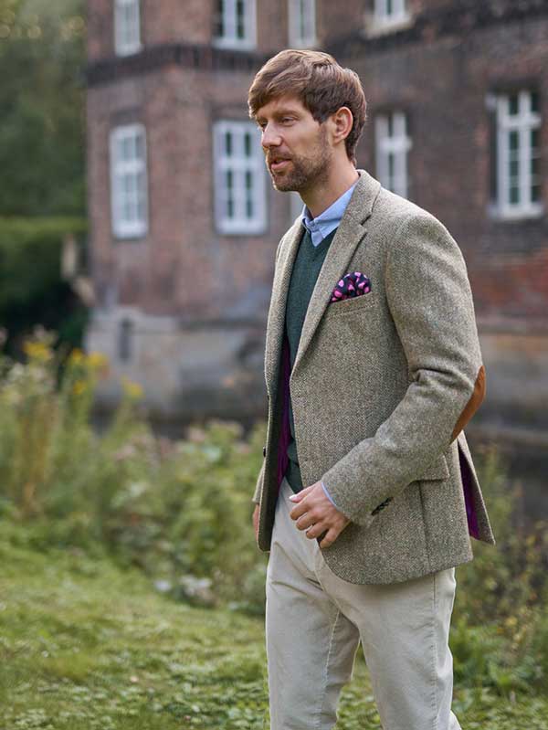 Harris Tweed Jacket "London" In Multigreen