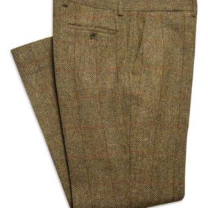 Harris Tweed Pantalon, Mens Tweed Trousers - Mustard