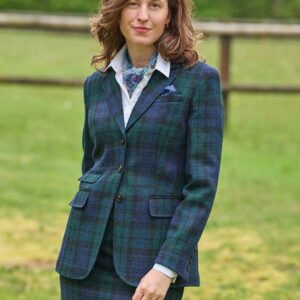 Harris Tweed Dames Jasje "Carola" In Blackwatch
