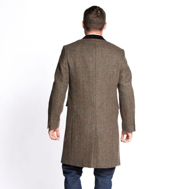 Harris Tweed Overjas, Chelsea Overcoat - Brown