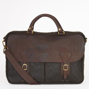 Barbour Wax Leather Briefcase Olive