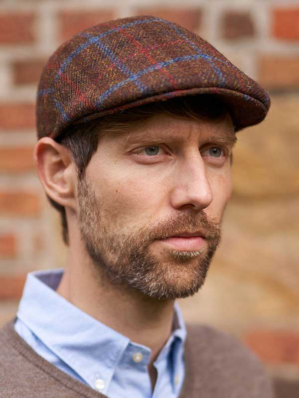 Harris Tweed Flat Cap "Henry" In Lord's Overcheck