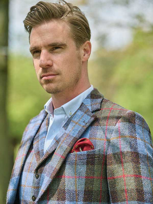 Harris Tweed Jacket "London" In Highland Check