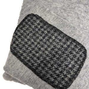 Pullover Lambswool "Jack" Met Harris Tweed Details In Cloud Grey