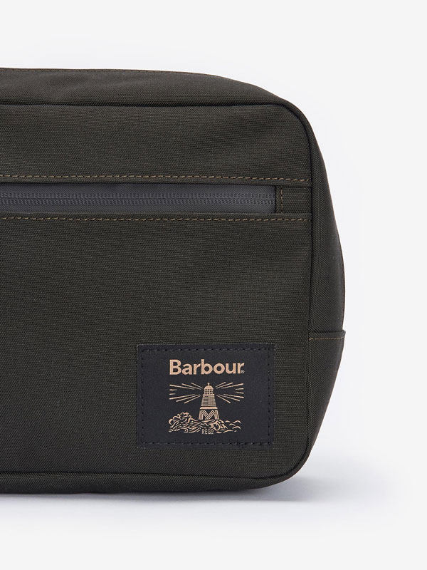 Barbour Field Canvas Hanging Washbag Olive